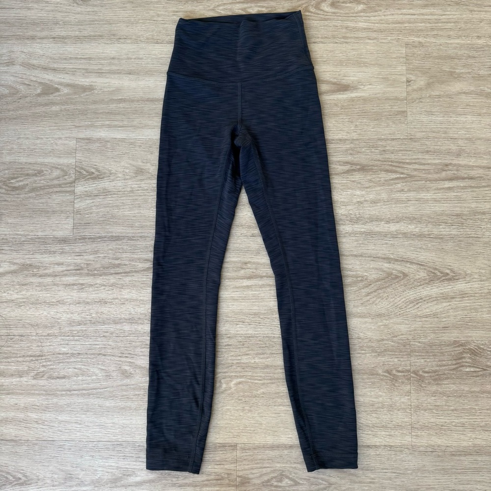 lululemon dark grey wunder train high rise workout athletic yoga leggings pants